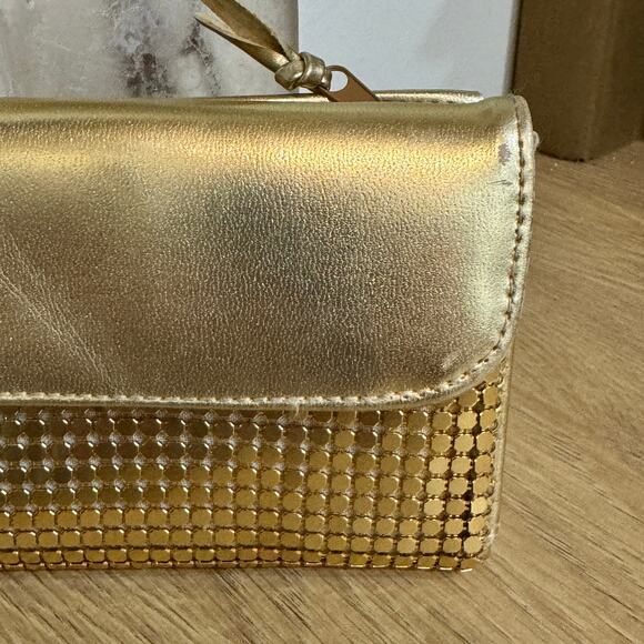 WHITING & DAVIS Vintage Gold Mesh Clutch Flap Wallet - Picture 7 of 7